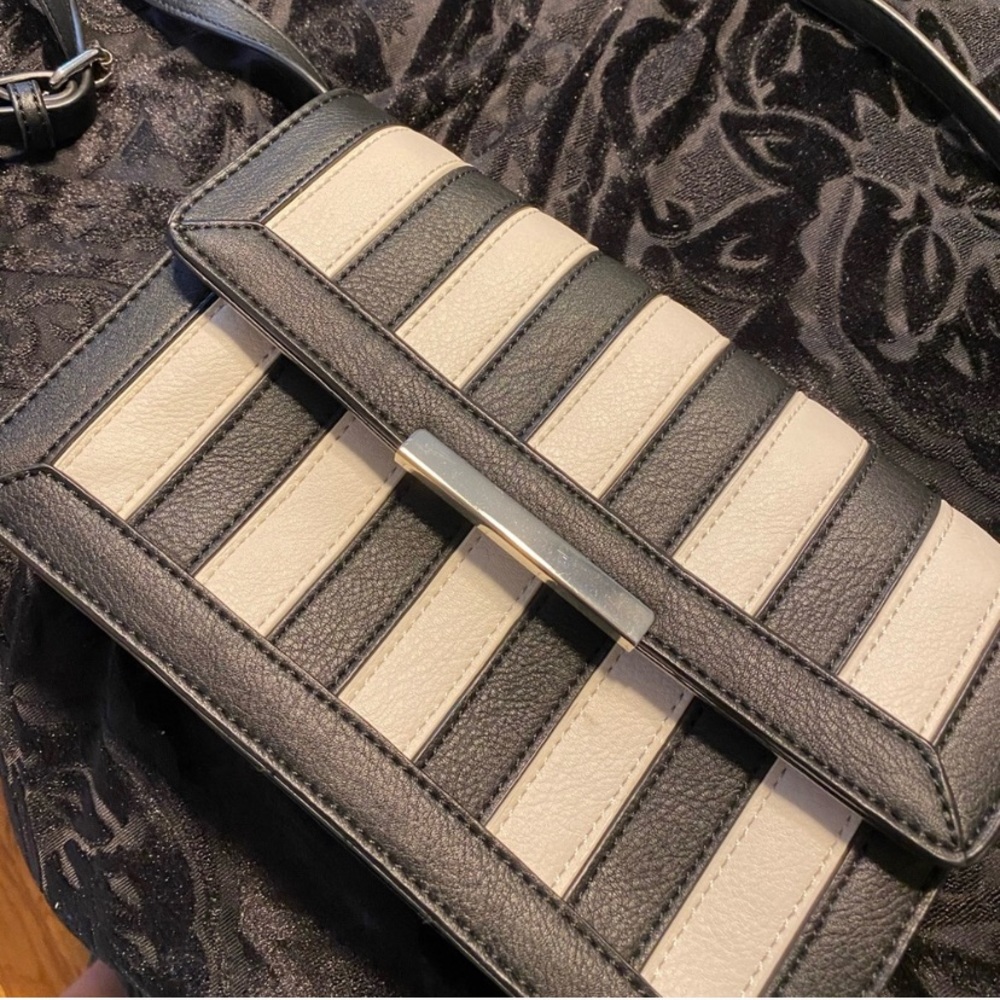 Black and White Crossbody Handbag